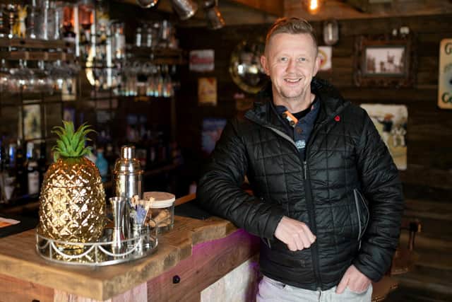 John Simmons at his pub shed called The Dog & Ball in Horndean, Hampshire.