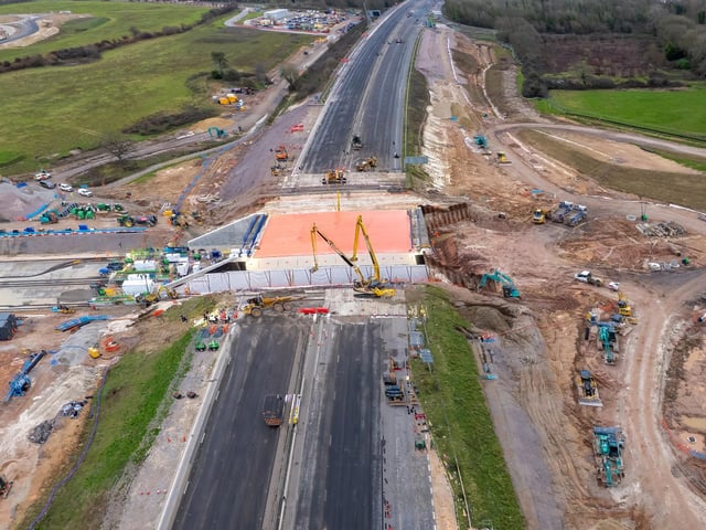The M27 remains closed over the festive period as a new tunnel is positioned as part of a new junction.Pictured - The M27 closed as works continuePhotos by Alex Shute