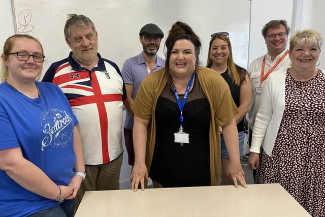 Hannah Draper with some of her students at Gosport’s Adult Community College