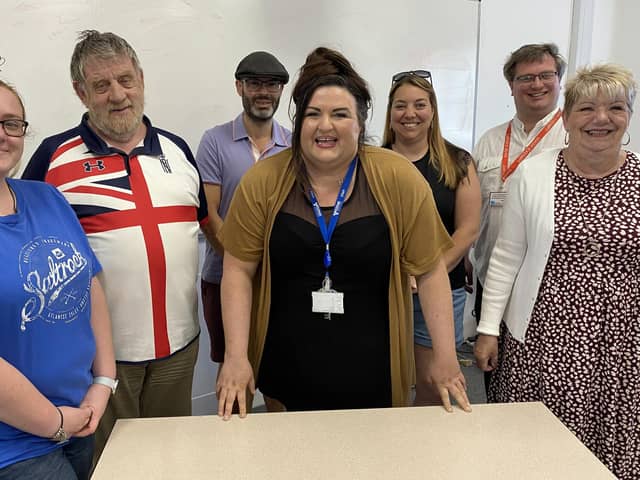 Hannah Draper with some of her students at Gosport’s Adult Community College