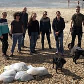 The litterpicking team with their bags of rubbish. 