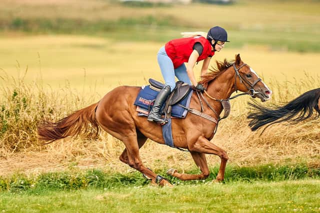 Olivia Kimber, from Portsmouth, in training for the Markel Magnolia Cup at the Qatar Goodwood Festival on July 28, 2022.