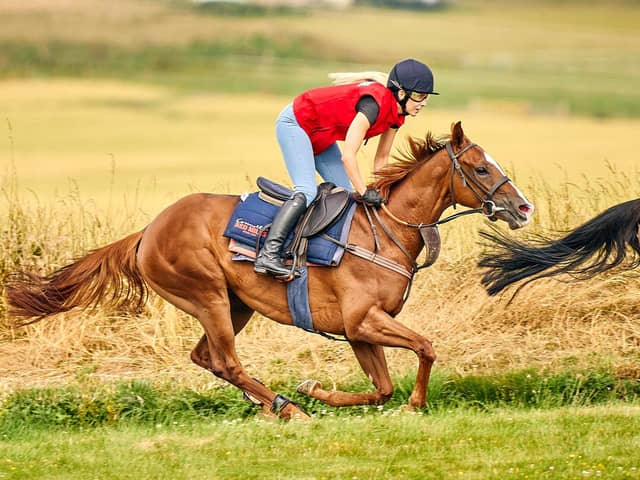 Olivia Kimber, from Portsmouth, in training for the Markel Magnolia Cup at the Qatar Goodwood Festival on July 28, 2022.