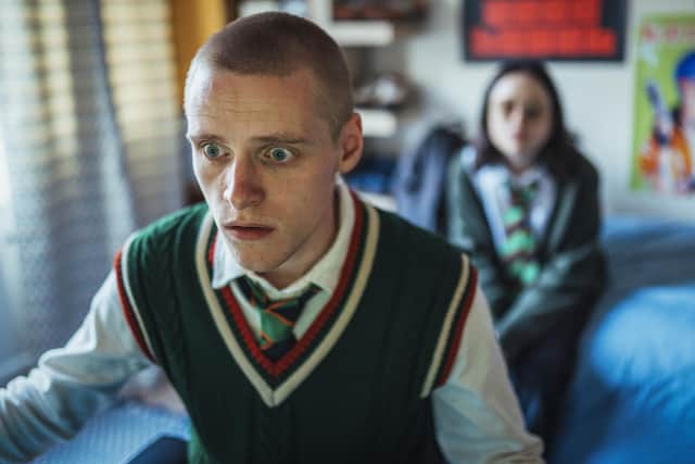Steff (Lewis Gribben) and Finn (Viola Prettejohn) battle zombies in the horror-satire Generation Z, which began this week on Channel 4 (PIcture: Channel 4/The Forge/James Pardon)