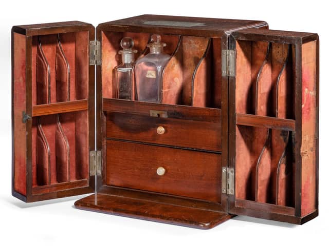 The medicine cabinet that belonged to William Beatty, Nelson's surgeon on HMS Victory. 