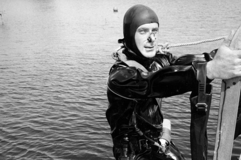 Lt Eddie Mulligan (27) an officer with the Irish Naval Service emerges from Horsea Lake after completing ditching drill in 1995. The News PP5672