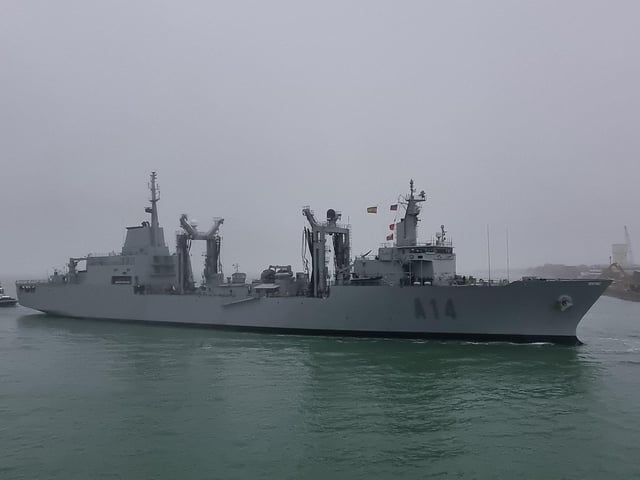 ESPS Patino sailing into Portsmouth (February 20). Picture: Jonathan Davies