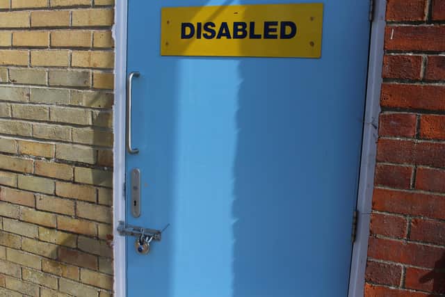 The bolt attached to the outside of the door. Picture: Emily Turner