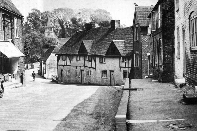 Sent in by Harry Williamson of Havant we see the village of Wickham over the hill as it was in 1932, a vastly different village from today. The tower belongs to the church of St Nicholas.