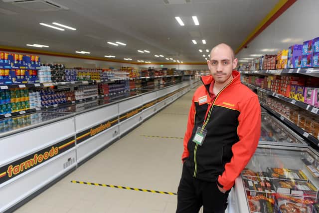 Chris Conway, manager of Farmfoods in Fareham.

Picture: Sarah Standing (231020-6474)