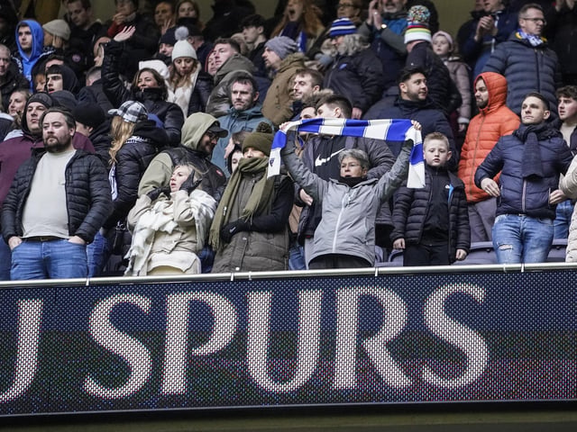 Pompey fans at the Tottenham Hotspur Stadium.