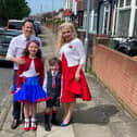Zahara Rad, nine, with brother Ronnie, five, dad, Steve Rad and mum, Joanne Philpott.