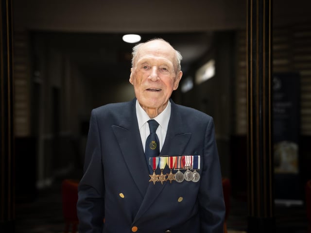 Len Chivers, the last surviving crew member of HMS Kipling which was sunk in 1942, at the Royal Maritime Hotel. Picture: Alex Shute