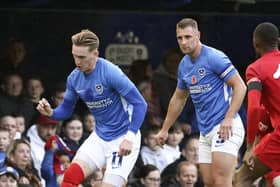 Ronan Curtis has led the tributes to former Pompey defender Lee Brown after the latter completed his AFC Wimbledon transfer.   Picture: Barry Zee