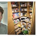 David Morris and one of the cupboard pictures