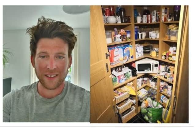 David Morris and one of the cupboard pictures