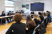 Alan Mak MP talks to pupils at Park Community School
