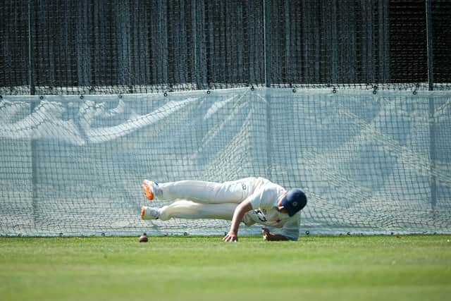 A Portsmouth 4ths fielding just fails to save this Gosport 4ths boundary.
Picture: Chris Moorhouse