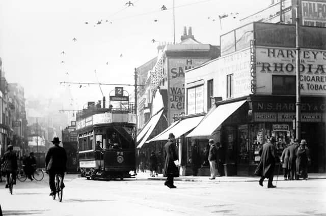 A wonderful photograph of pre-war Commercial Road at its junction with Charlotte Street. Picture: Barry Cox collection
