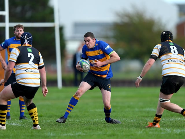Gosport & Fareham (blue/yellow) v Portsmouth. Picture: Chris Moorhouse