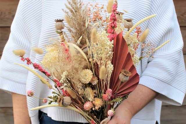 Dried blooms by Camilla's Creations for Valentine's Day.