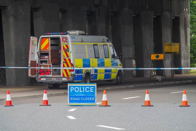 Car accident on M275 northbound in Portsmouth on 15 July 2020.
Pictured: View of crash site opposite Park and Ride Roundabout.
Picture: Habibur Rahman