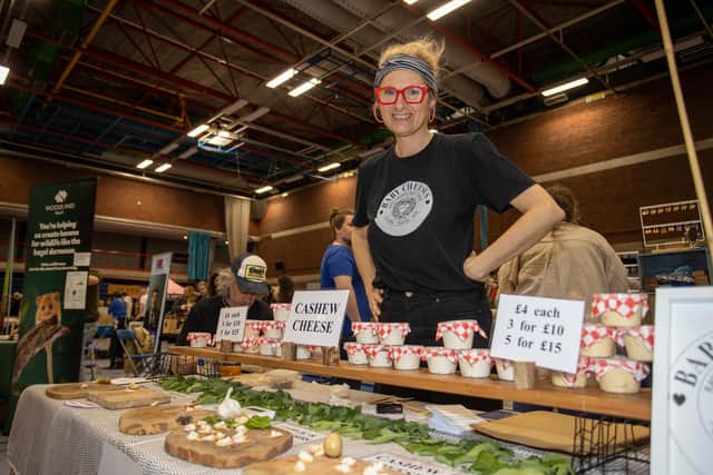 Becky Collett of Baby Cheesus was offering a selection of vegan cheeses at the Portsmouth Vegan Festival 2023. 

Photos by Alex Shute