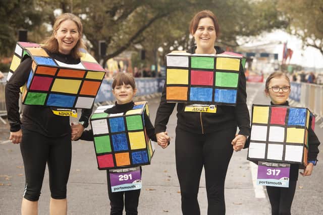 Fancy dress was the order of the day for this family as they joined with the events on Saturday. Photo: David Tiller