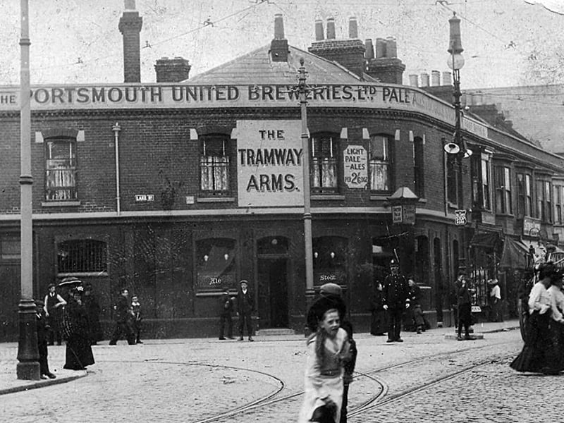 The Tramway Arms on the corner of Lake Road and Kingston Road, Portsmouth. The pub closed in the early 1980's.