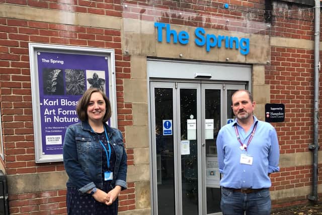 The Spring's director Sophie Fullerlove with Mark Gettinby from Home Instead