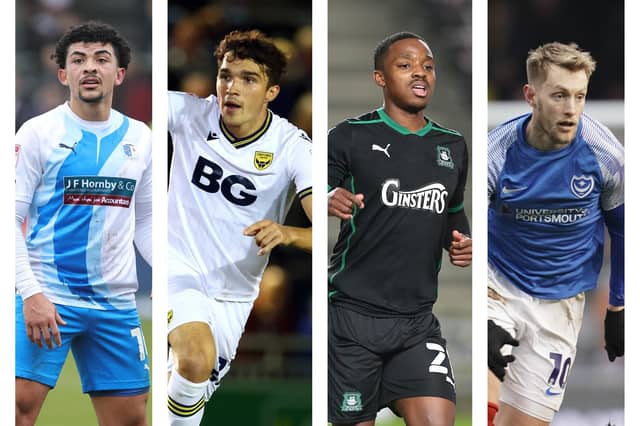 From left: Josh Gordon, Kyle Joseph, Niall Ennis, Joe Pigott.