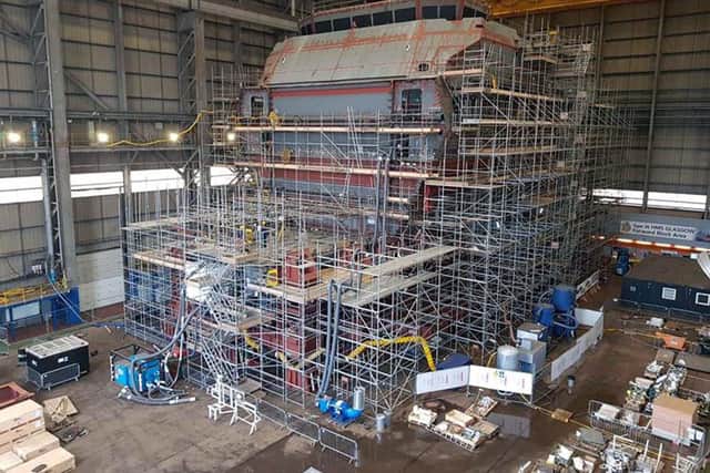 The bridge of HMS Glasgow is attached to the superstructure. Photo: Royal Navy