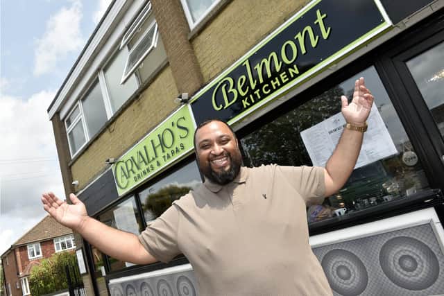 Naz Islam (37), on Belmont Kitchen's opening day earlier this month. Picture: Sarah Standing (300623-5814)