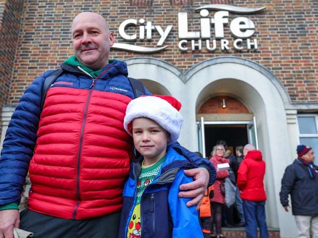 Simon Archer with Ted, 7. Baffins Christmas market, Tangier Road, Portsmouth
Picture: Chris Moorhouse