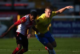Torquay loanee Jake Andrews, right, scored and bagged an assist in Hawks' friendly win over Crystal Palace under-23s. Picture: Marc Atkins/Getty Images