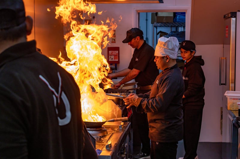 Off to a fiery start at the opening day of Oodles in Commercial Road.Picture: Mike Cooter