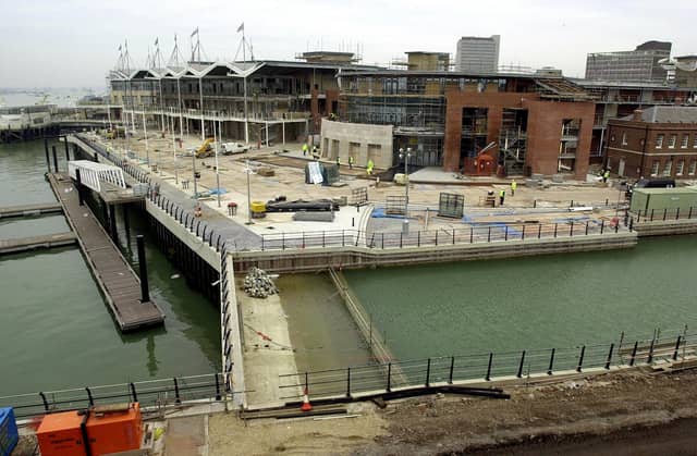 Gunwharf on January 16, 2001. View of the Gunwharf development, taken from the site marketing office. Picture: Ian Hargreaves 010262-3