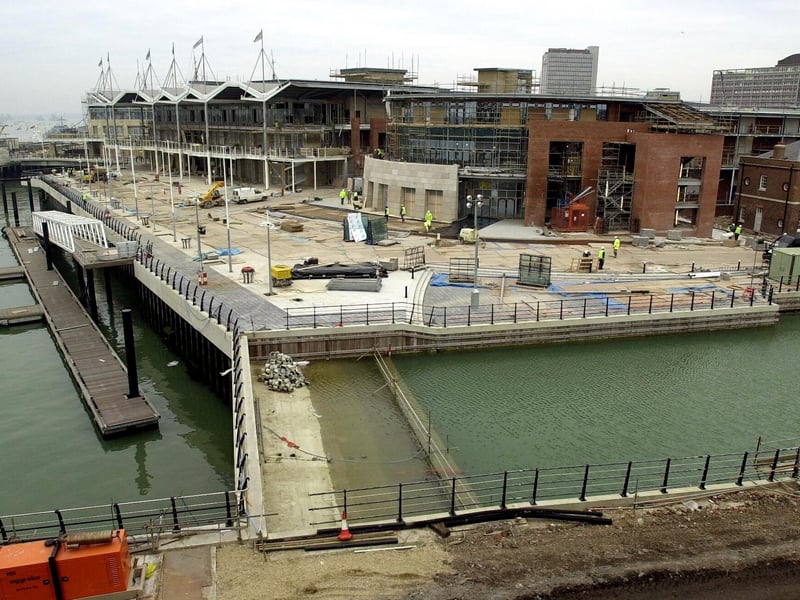 Gunwharf on January 16, 2001. View of the Gunwharf development, taken from the site marketing office. Picture: Ian Hargreaves 010262-3