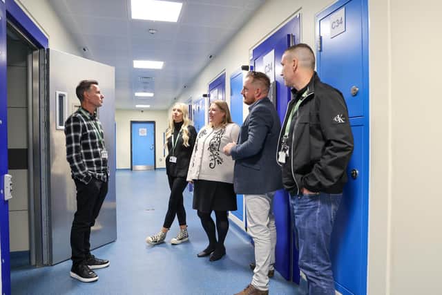 From left - Society of St James Service Manager Paul Mitchell, RESET Navigator Lauren Cox, PCC Donna Jones, DPCC Terry Norton and RESET Team Leader Russell Loveland