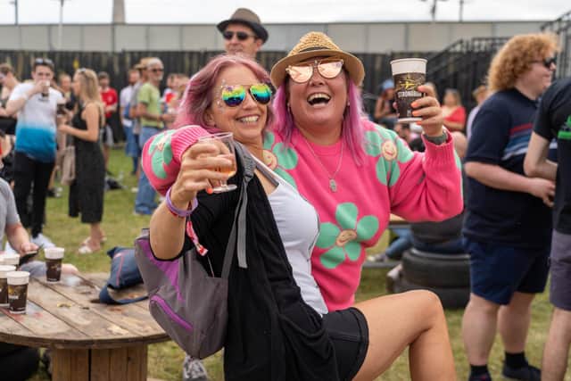 Festival goers at Strongbow Yard at Victorious Festival 2021. Photo by Matthew Clark