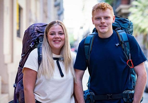 Siblings Katie and Harrison have different approaches to travel in the new season of Race Across the World (Picture: BBC/Studio Lambert)