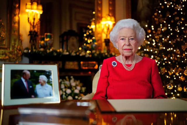 Queen Elizabeth II records her annual Christmas broadcast in the White Drawing Room in Windsor Castle, Berkshire. Picture: Victoria Jones/PA Wire