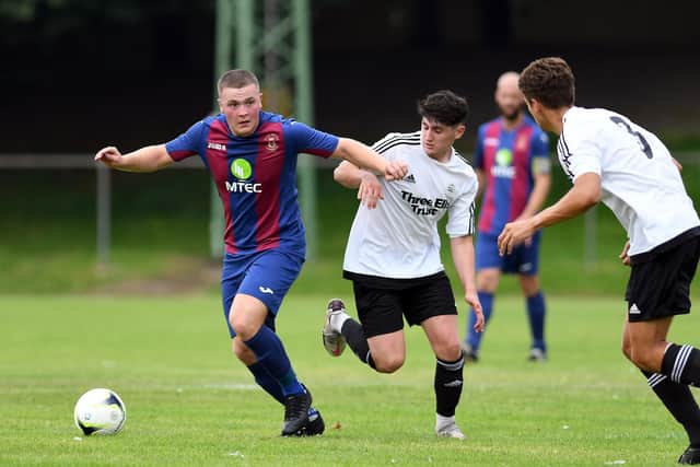 US Portsmouth's Cameron Quirke's late strike salvaged a draw against Moneyfields Picture: Neil Marshall