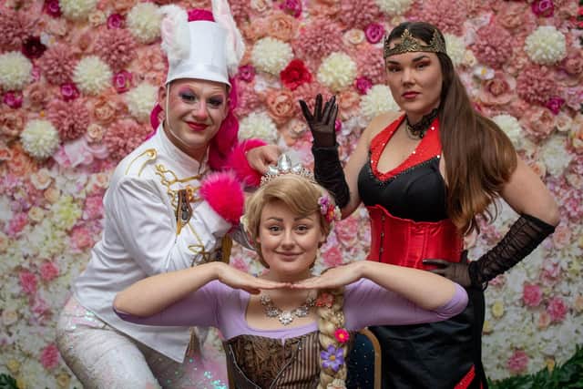 Rapunzel cast members: Leah Lloyd, Fabulous Josh and Charlotte C-K
Picture: Habibur Rahman