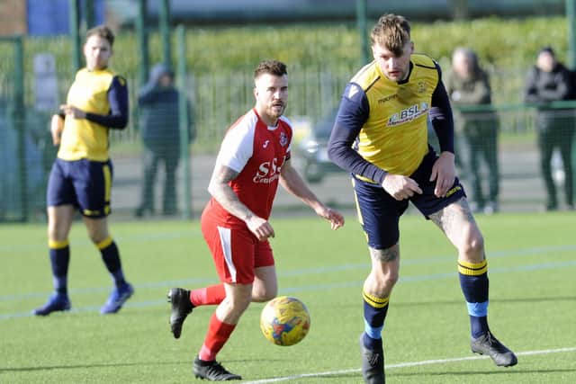 Moneyfields Reserves in action during their recent Hampshire Trophy semi-final loss to Brading Town. Picture Ian Hargreaves