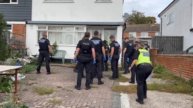 Police raided a property in Medina Road, Cosham, last Thursday (October 5). Picture: Hampshire and Isle of Wight Constabulary.