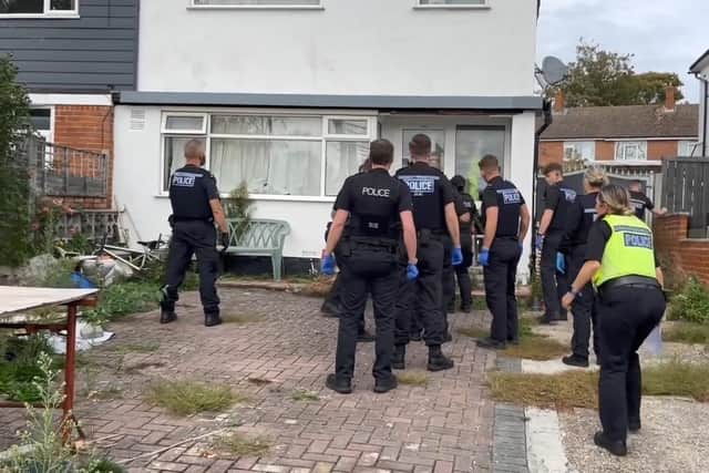 Police raided a property in Medina Road, Cosham, last Thursday (October 5). Picture: Hampshire and Isle of Wight Constabulary.