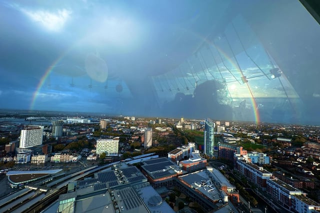 The rainbow as seen from the Spinnaker Tower by Rayne Caven.