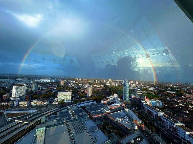 The rainbow as seen from the Spinnaker Tower by Rayne Caven.