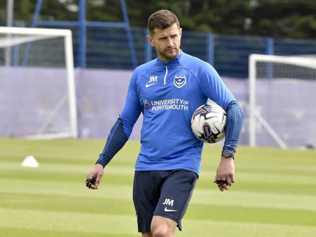 John Mousinho and his new-look Pompey squad fly out to Spain on Sunday morning for a training camp. Picture: Sarah Standing (290623-5732)